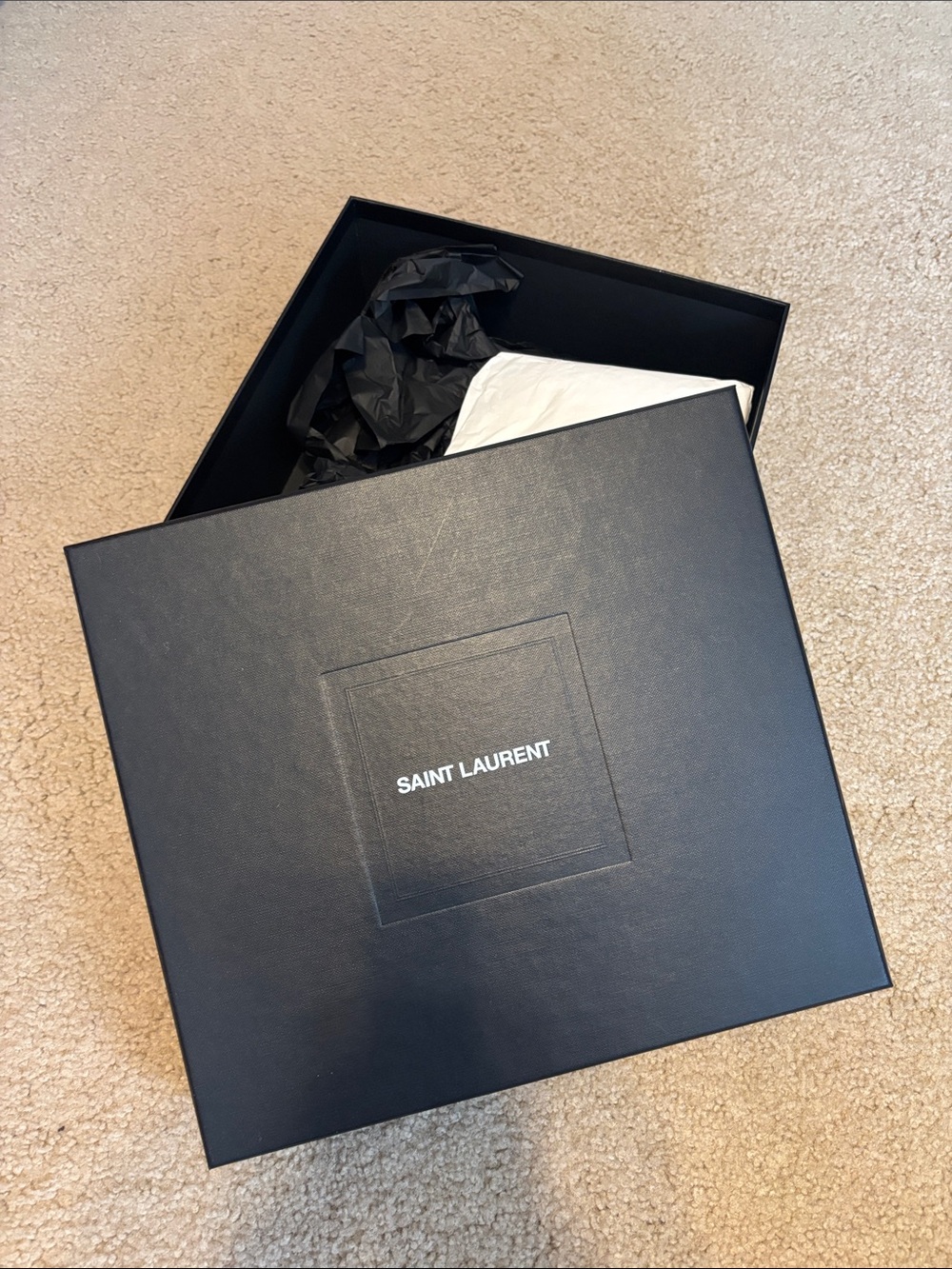 Saint Laurent Black Logo Gift Box with Tissue